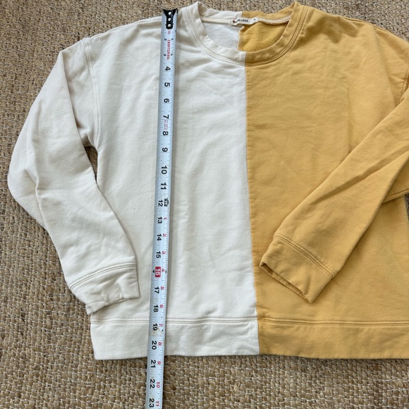 Marine Layer Cate colorblock sweatshirt yellow and off white size small - Picture 8 of 10